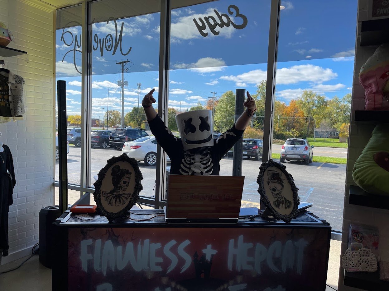 DJ TREND at a Halloween-themed event